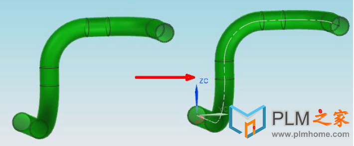 30. 如何在 modeling 环境下建立管子 tube 的中心线 